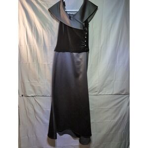 Cachet Black Velvet Satin Evening Gown Size 6 Formal
